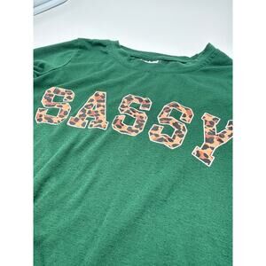 Sparkle in Pink Girls Sassy Leopard Graphic Long Sleeve Shirt Green Size XL/ 6